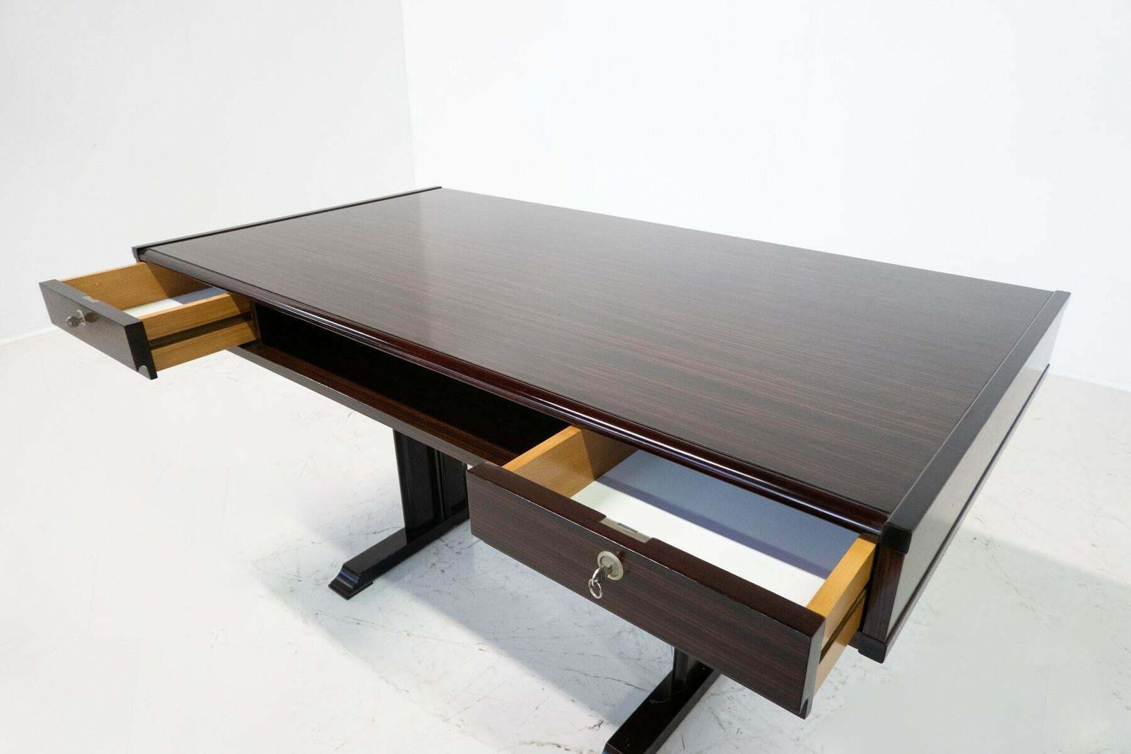 Mid Century Modern Wooden Desk With Drawers, Italy, 1960s photo buy
