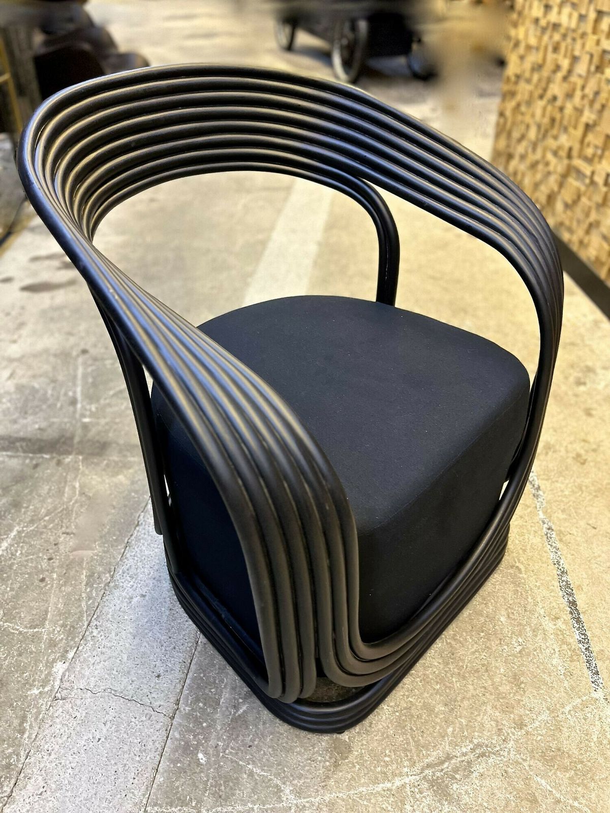 Furniture Contemporary Modern Black Bamboo Bentwood Armchair, Idn 2023 photo