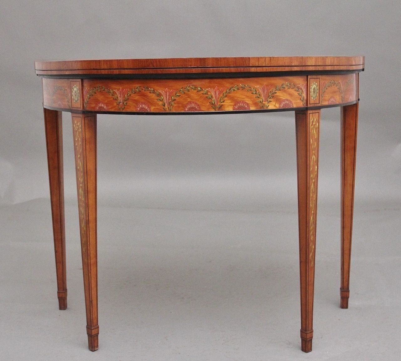 Early 19th Century Painted Satinwood Card Table photo furniture
