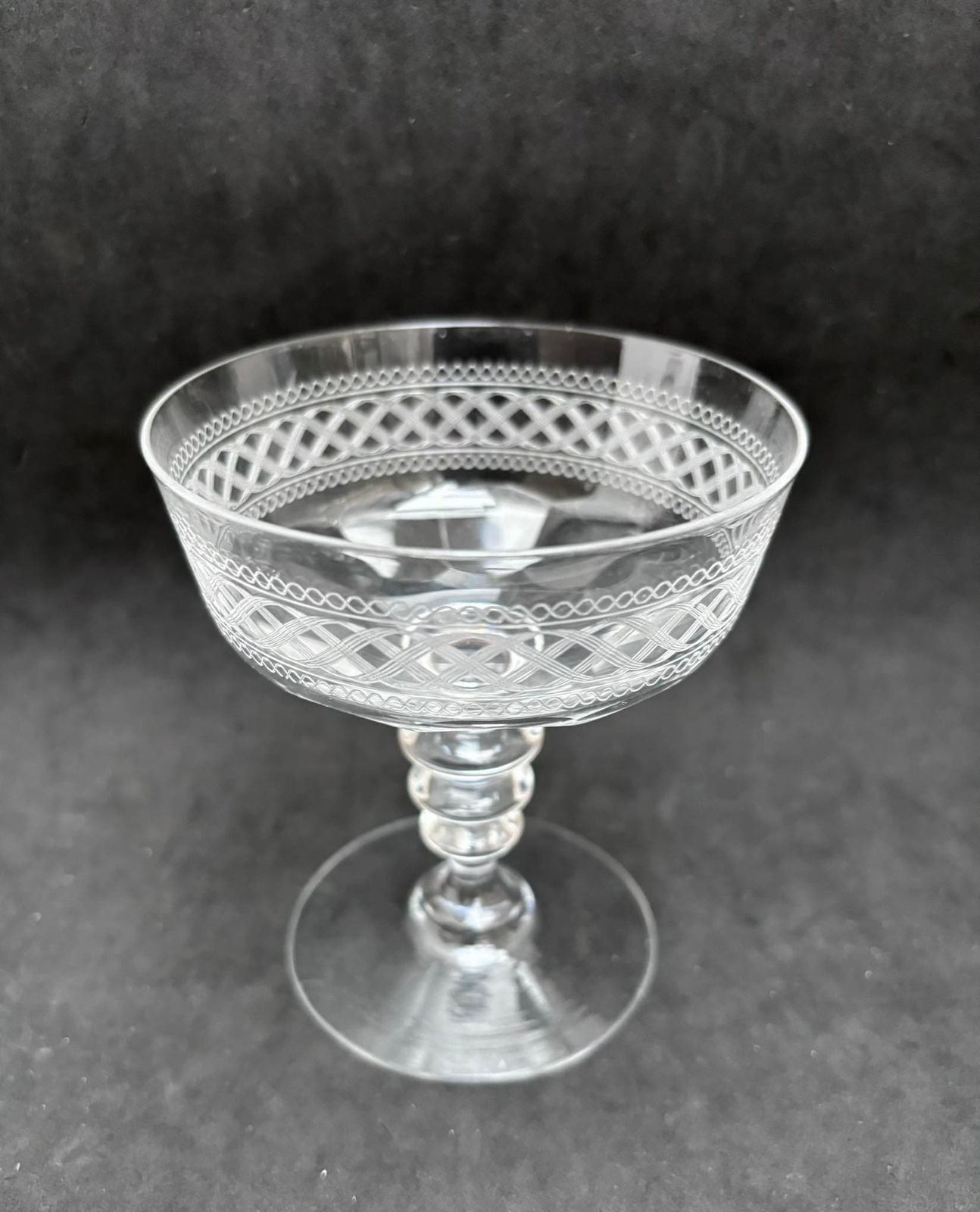 Champagne Coupe Antique Crystal Cut 1 Coupe 1860s French Stem Bar Cart Decor Wedding Bartender Cocktail Glasses Gift Toast Wedding photo 142.0