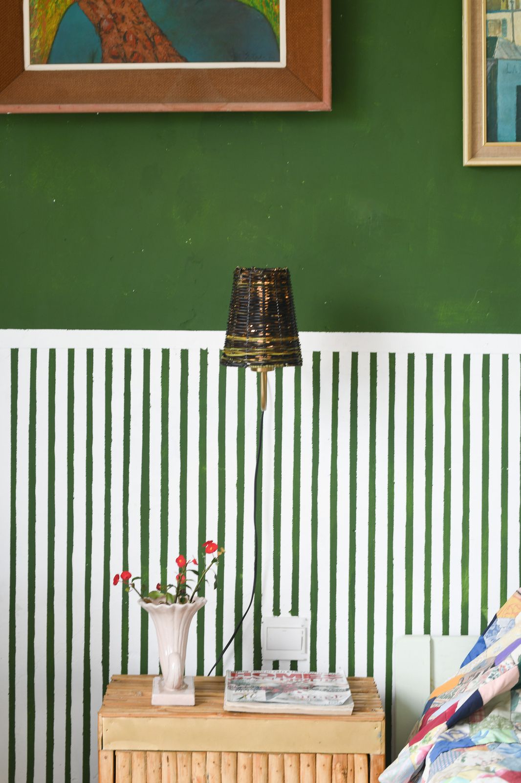 Natural Black Nito Wicker Wall Sconce Lamp photo for sale