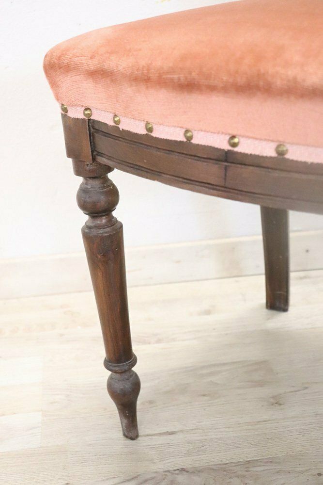 19th Century Chair In Beech Wood With Velvet Seat photo for sale