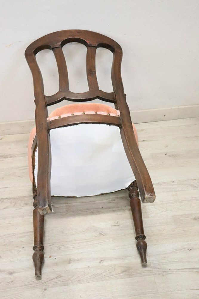 photo furniture 19th Century Chair In Beech Wood With Velvet Seat