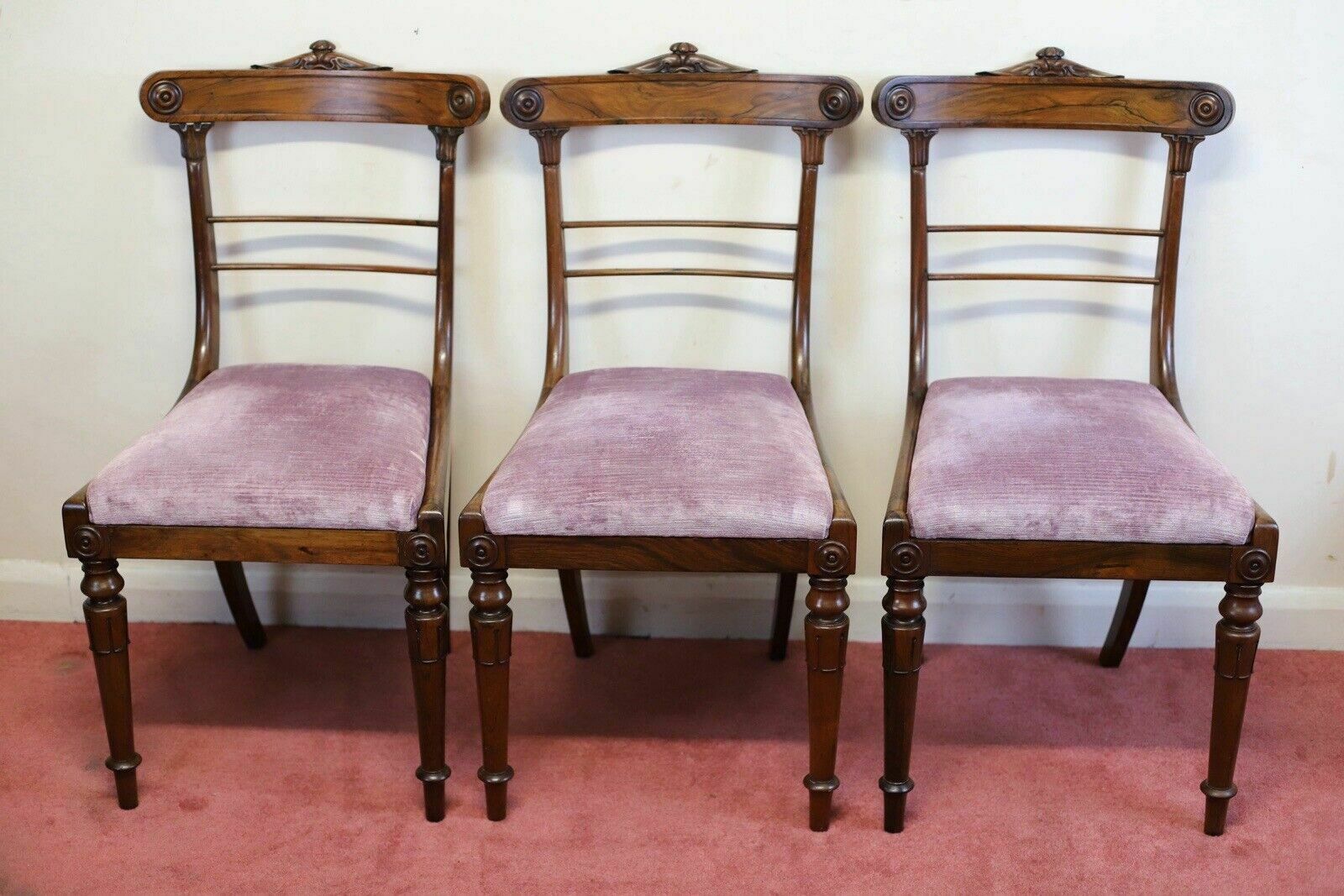 Beautiful Set Of Six Regency Rosewood Dining Chairs photo Furniture
