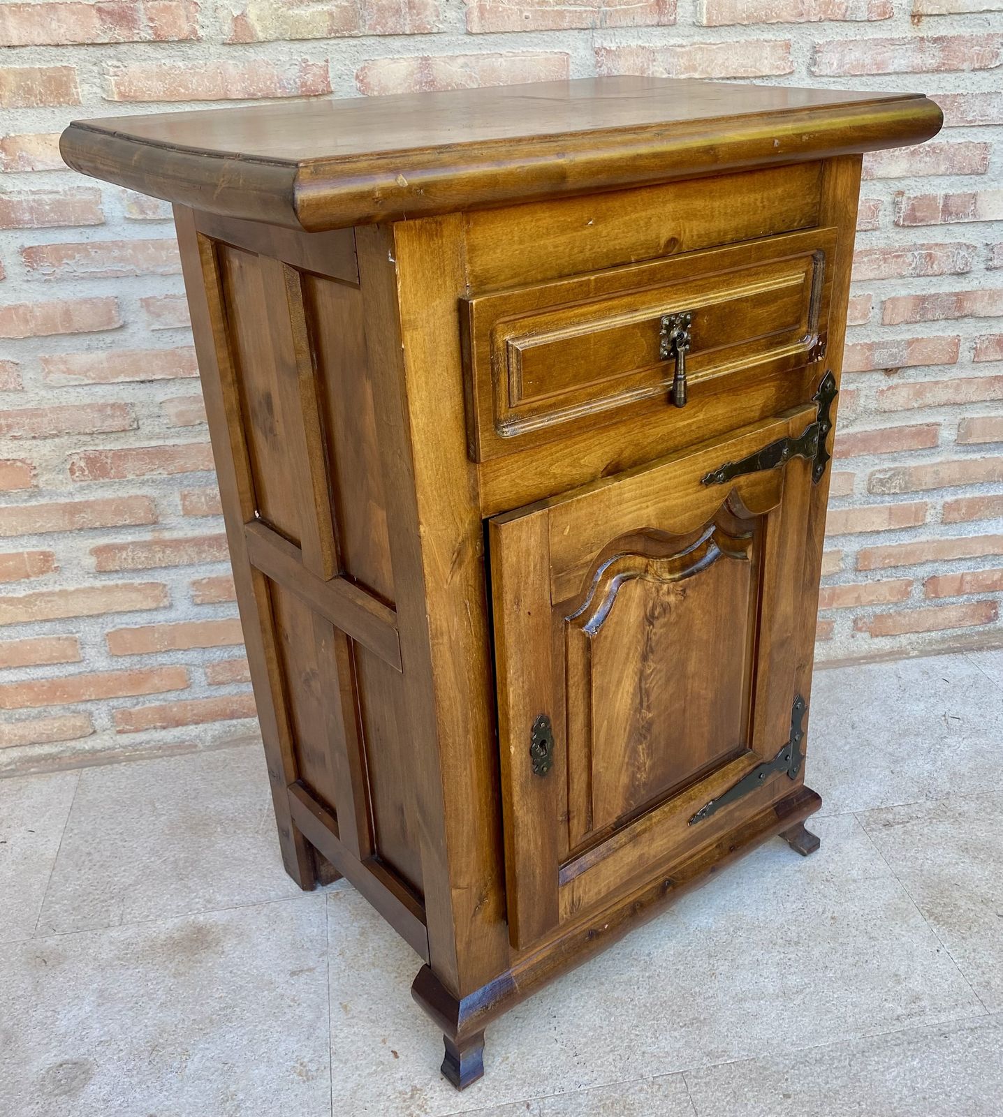 20th Century Spanish Walnut Chest Table With Drawer And Door, 1930s photo 1680.0