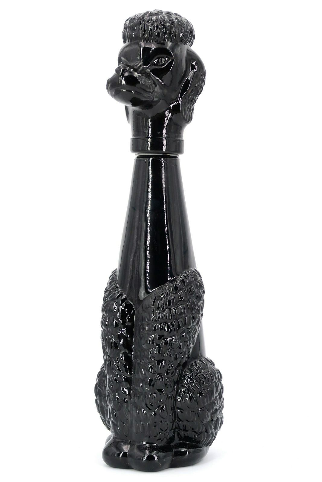 Huge Italian Black Glass Poodle Dog Decanter, 1960s / Empoli, Genie Bottle, Made In Italy photo furniture