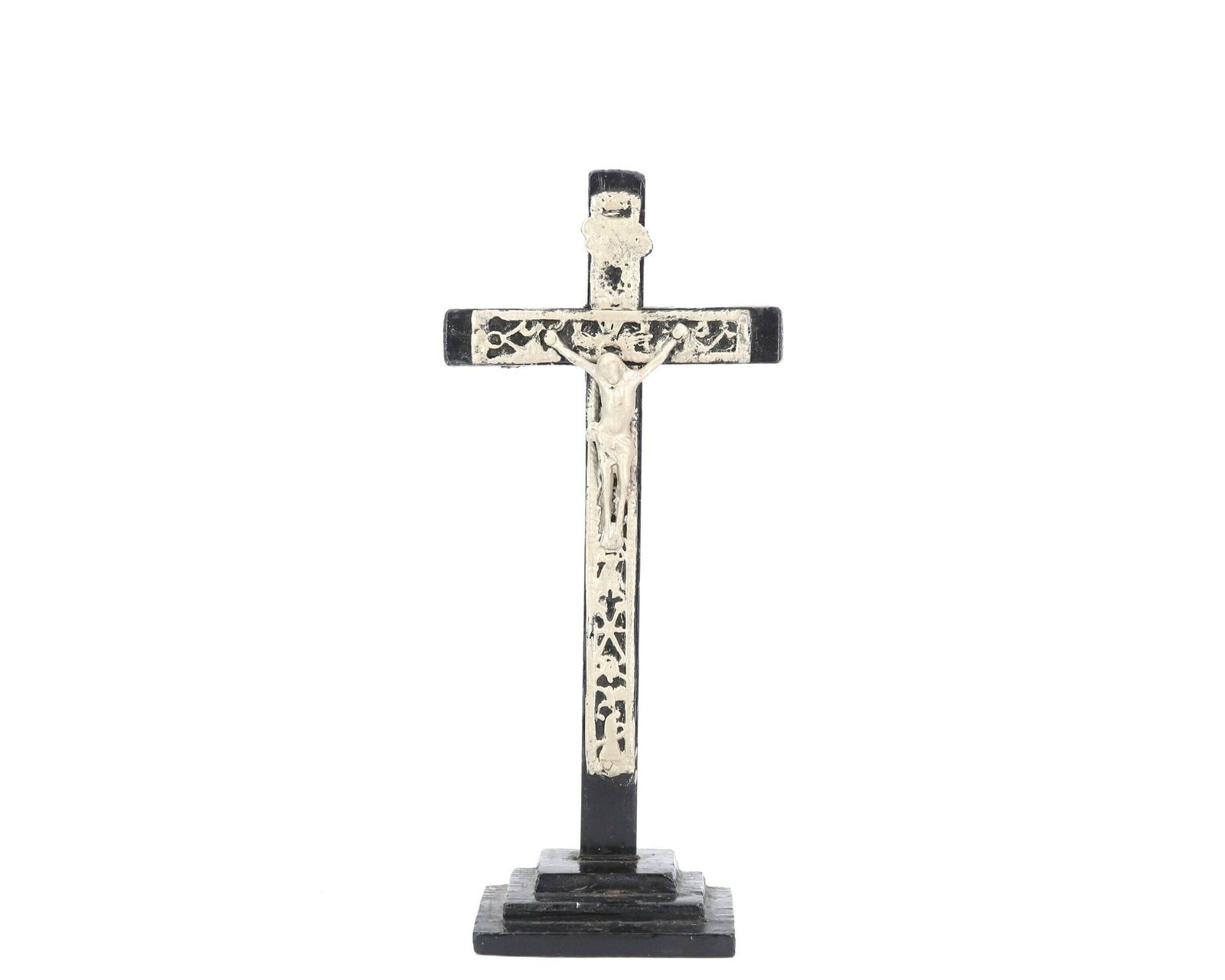 French Black And Grey Wooden Desk Crucifix, 1930s / Cross, Religion, Jesus photo furniture