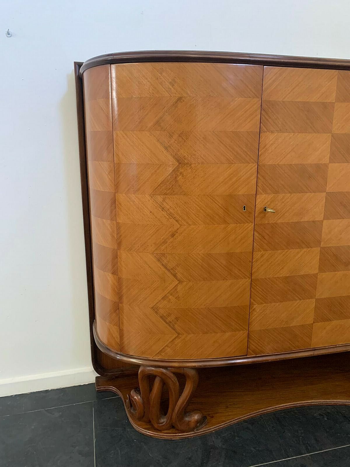 Mahogany Sideboard Veneered In Cherry Wood By Fratelli Tagliabue, 1940s photo buy