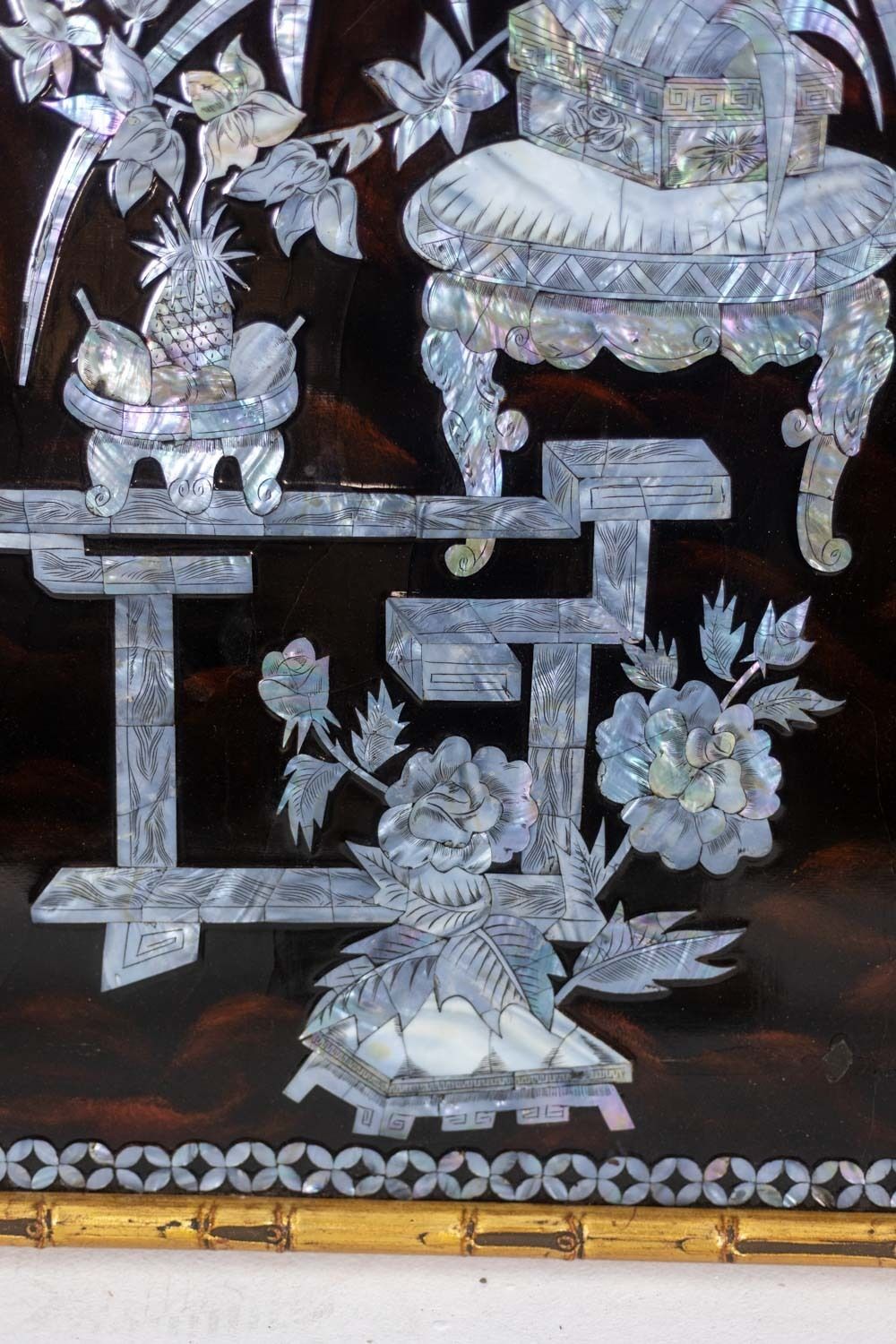photo furniture Set Of Four Asian Style Lacquer Panels. 1950s.