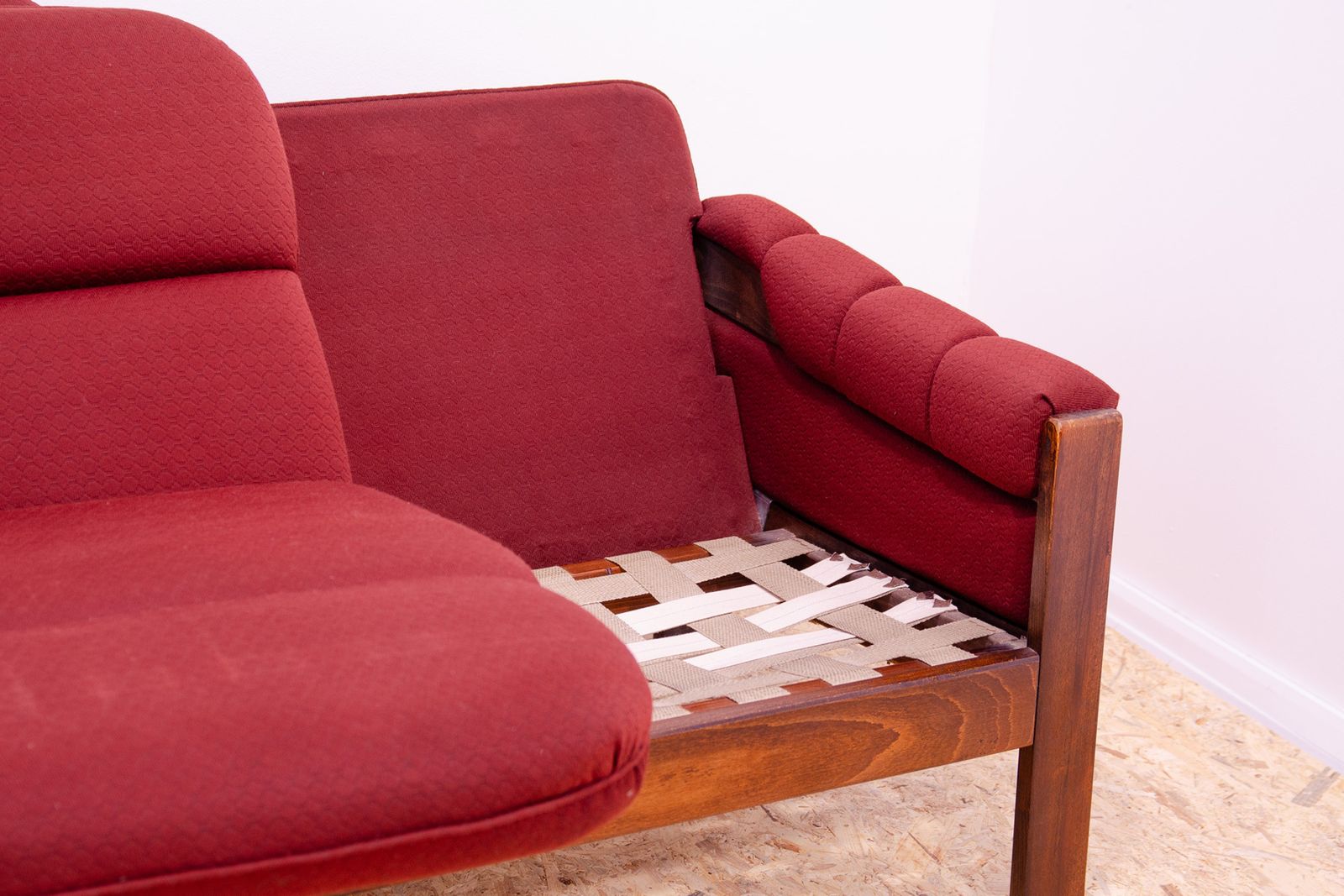 Meubels Vintage Scandinavische Stijl Driezitsbank, Jaren 1970 photo