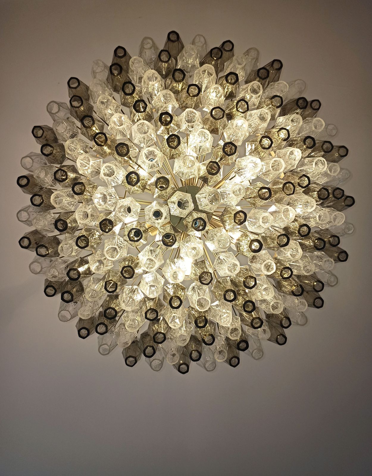 Amazing Murano Glass Candelier   185 Poliedri Clear And Smoked photo furniture