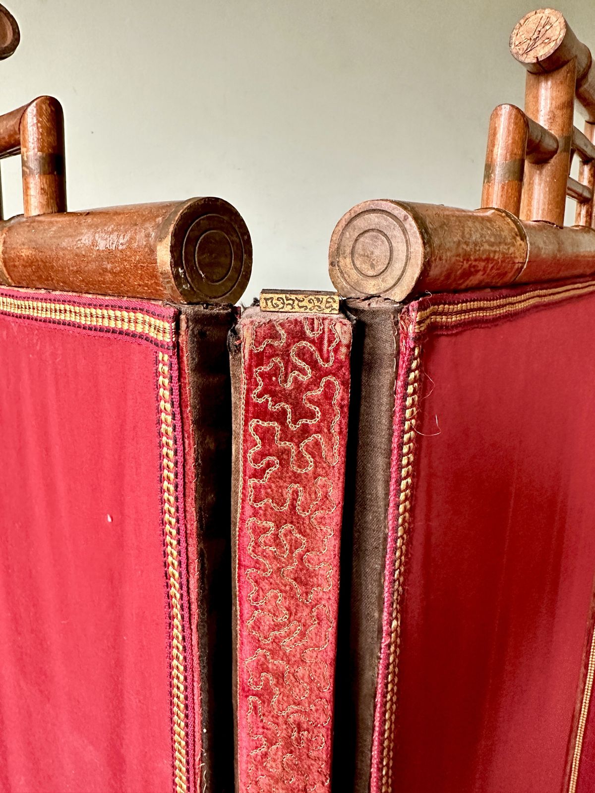 Large C19th Japanese Silk & Bamboo Screen Or Room Divider photo Home Decor