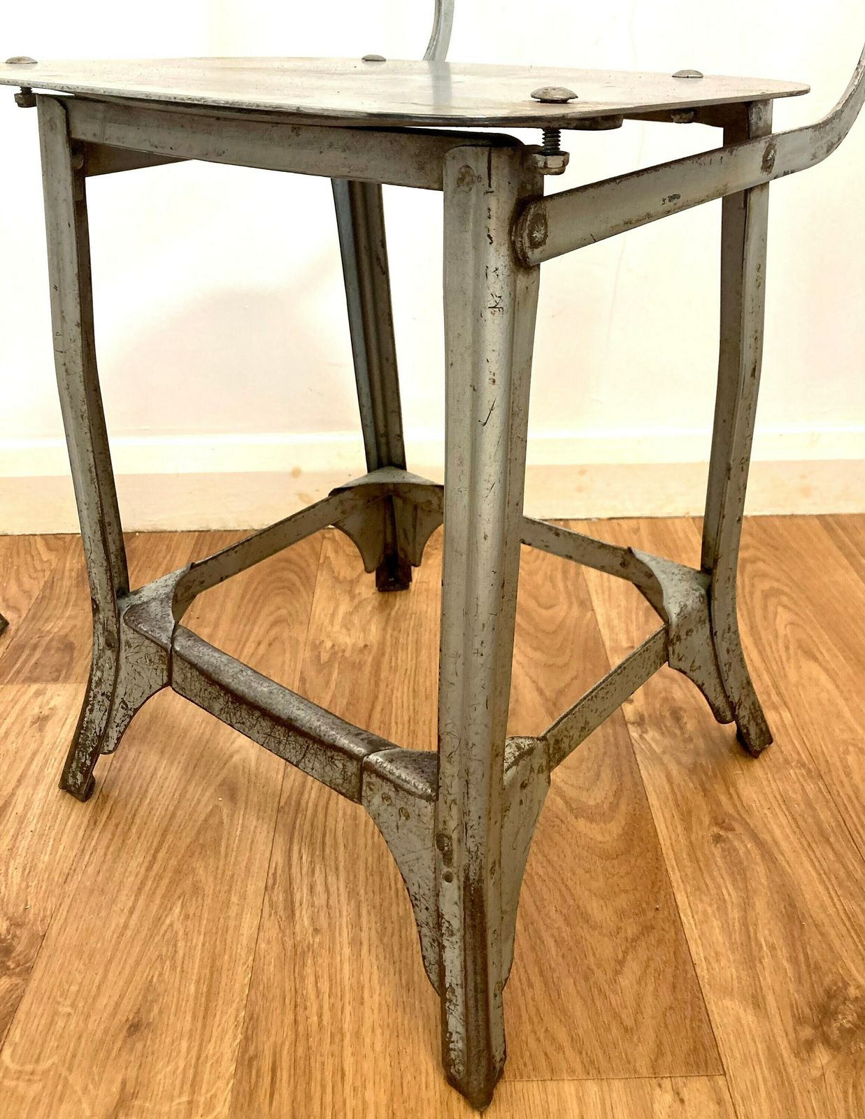 3 Available Industrial Tansad Swivel Office Chair Metal Vintage Retro Antique Machinist Desk School Architect photo vinterior