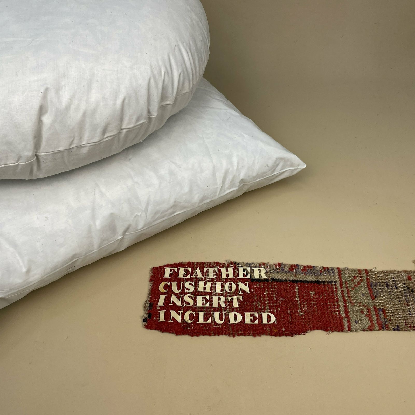 photo furniture Antique Kilim Cushion Turkish Pillow Feather Filled Handwoven Patterned Pink Beige