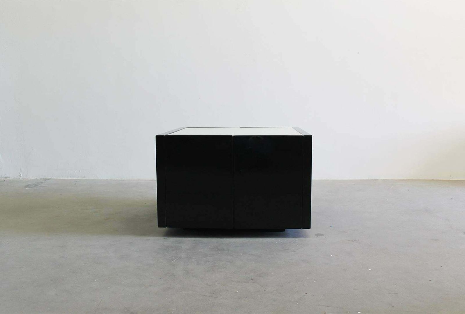 photo furniture Massimo & Lella Vignelli Set Of Two Black Saratoga Bar Cabinet By Poltronova