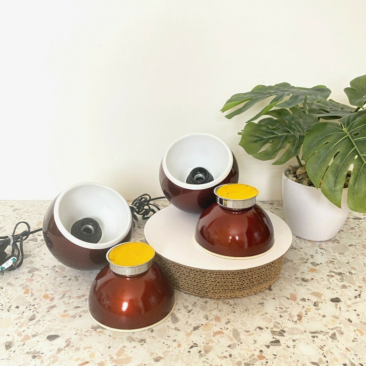 Pair Goffredo Reggiani Magnetic Eyeball Lamps   Space Age   1960's photo Lighting