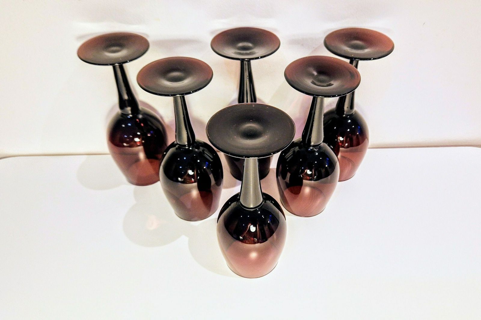 Set Of Six Amethyst Stemmed Small Wine Glasses photo 52.0