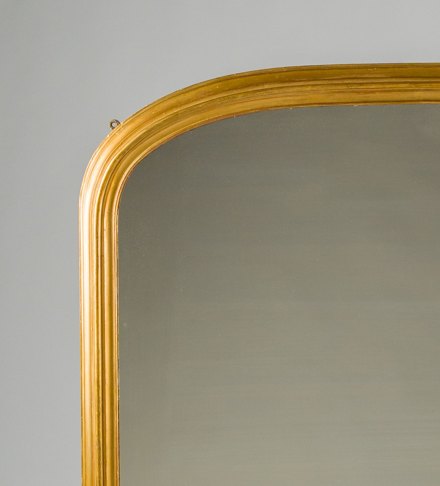 Large 19th Century English Victorian Gilt Archtop Overmantle Mirror photo for sale
