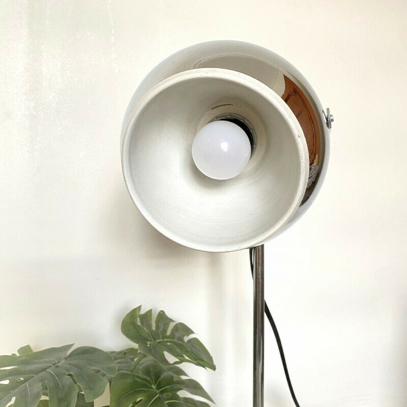 Goffredo Reggiani Chrome Eyeball Bureaulamp – Space Age, Jaren 1960 photo Verlichting