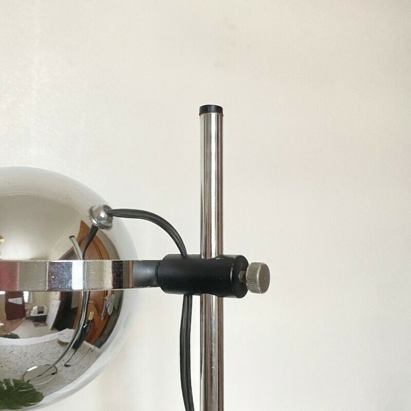 Goffredo Reggiani Chrome Eyeball Bureaulamp – Space Age, Jaren 1960 photo 193.0
