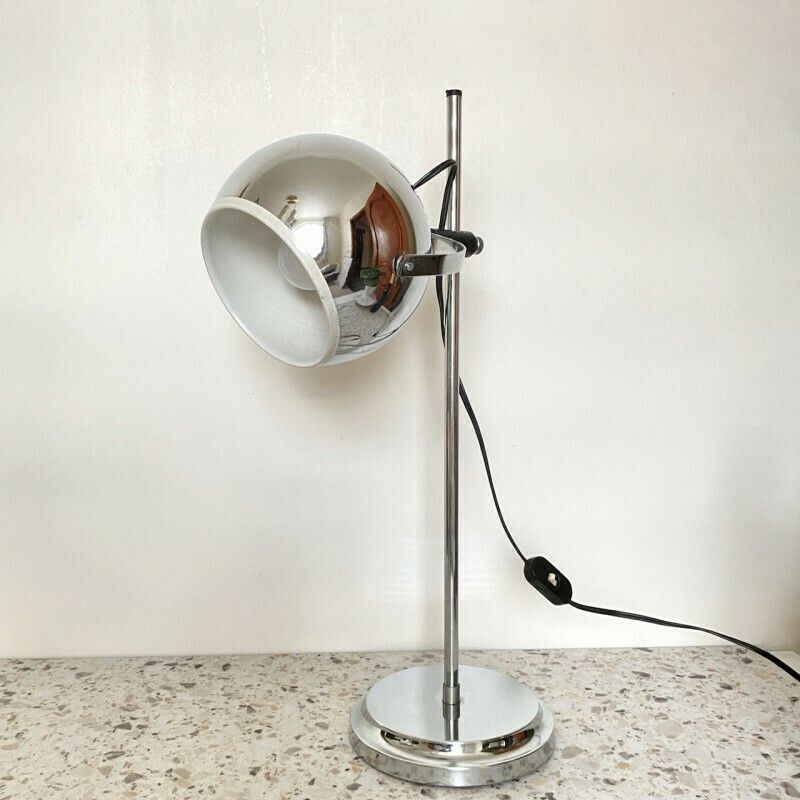 Goffredo Reggiani Chrome Eyeball Bureaulamp – Space Age, Jaren 1960 photo buy