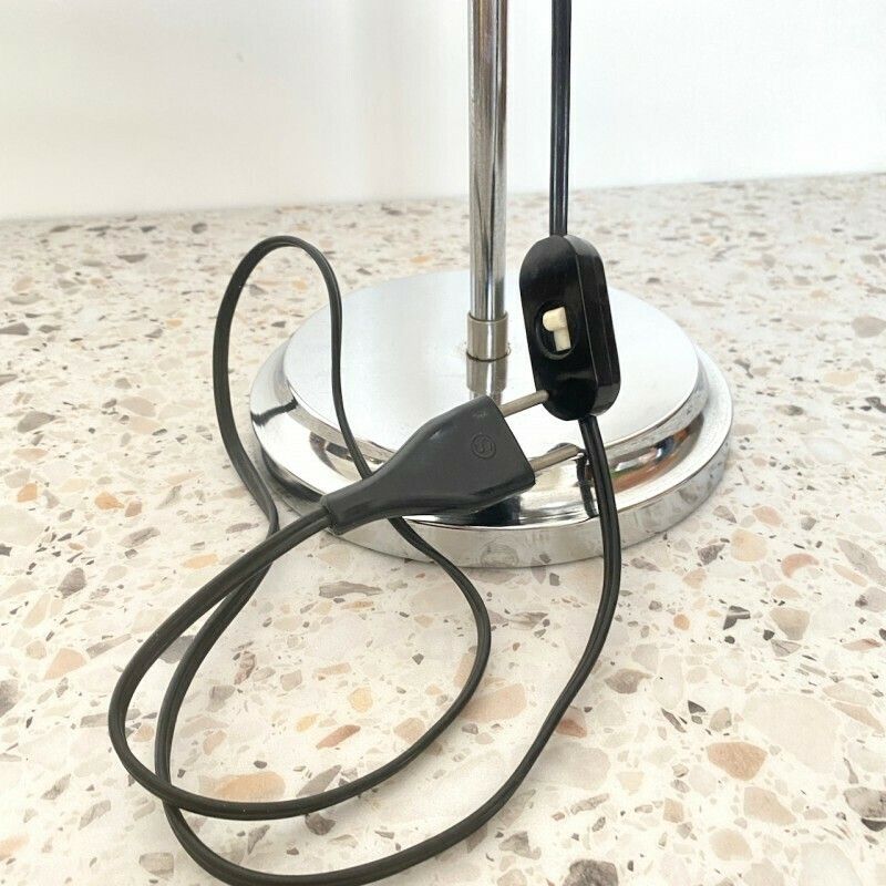 Goffredo Reggiani Chrome Eyeball Bureaulamp – Space Age, Jaren 1960 photo vintage