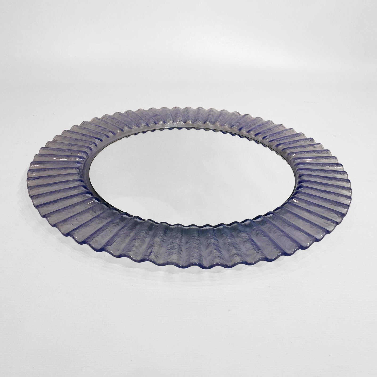 Acrylic Ice Wave Round Wall Mirror Italian 1970s Post Modern 1980s Bathroom photo Home Decor