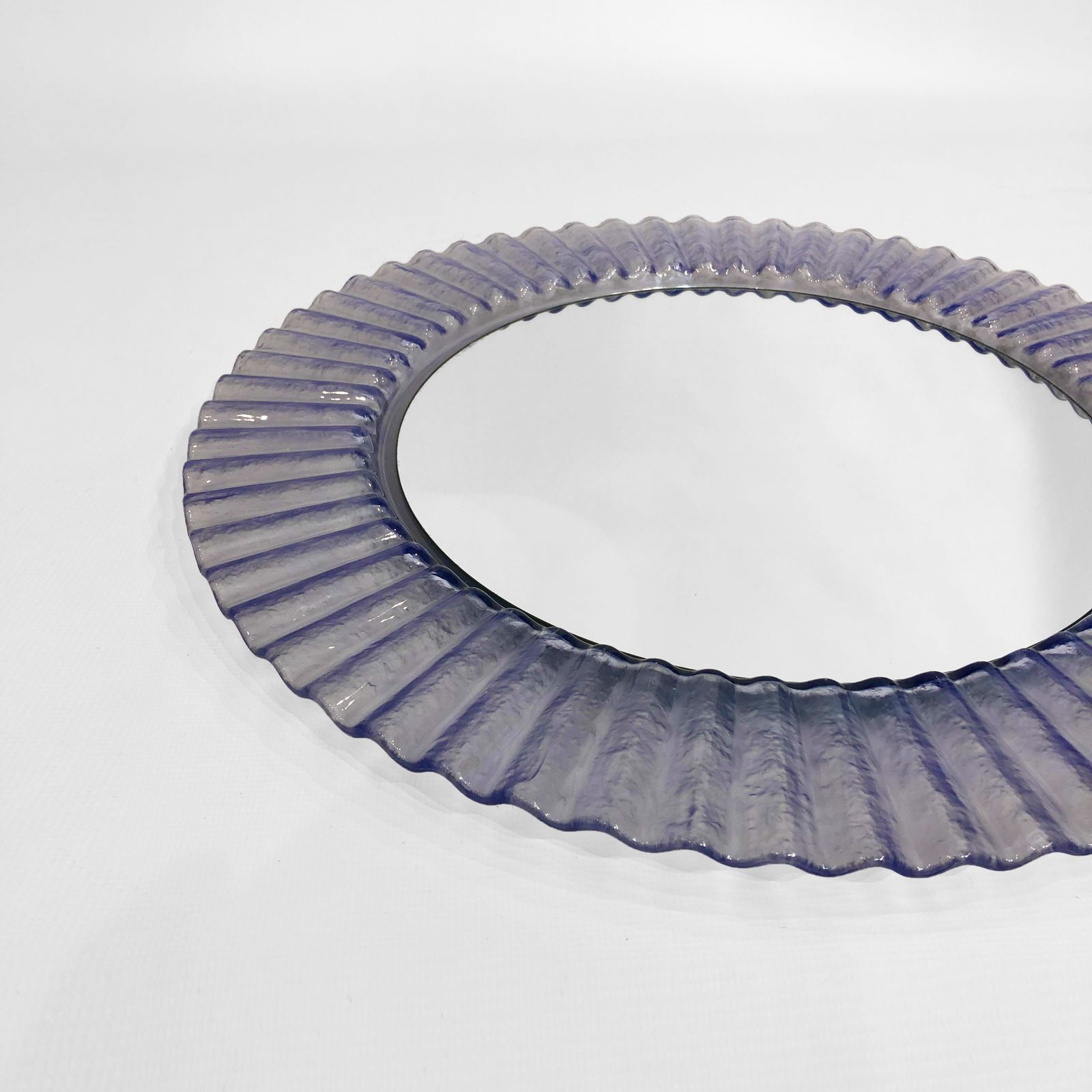 Acrylic Ice Wave Round Wall Mirror Italian 1970s Post Modern 1980s Bathroom photo buy