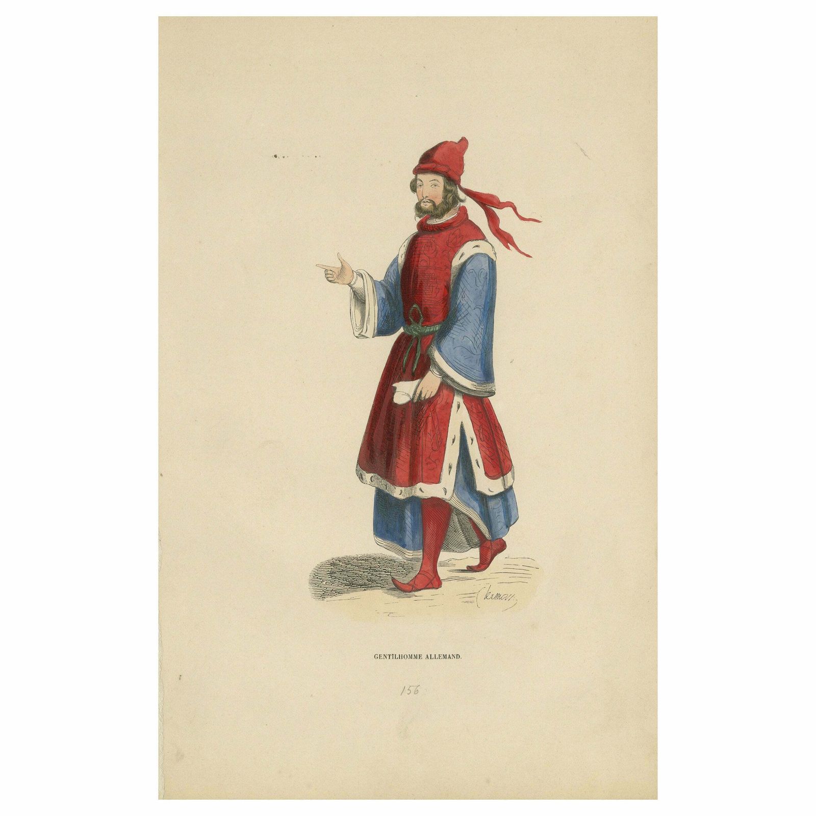 Noble Bearing: A German Gentleman In Medieval Attire, 1847