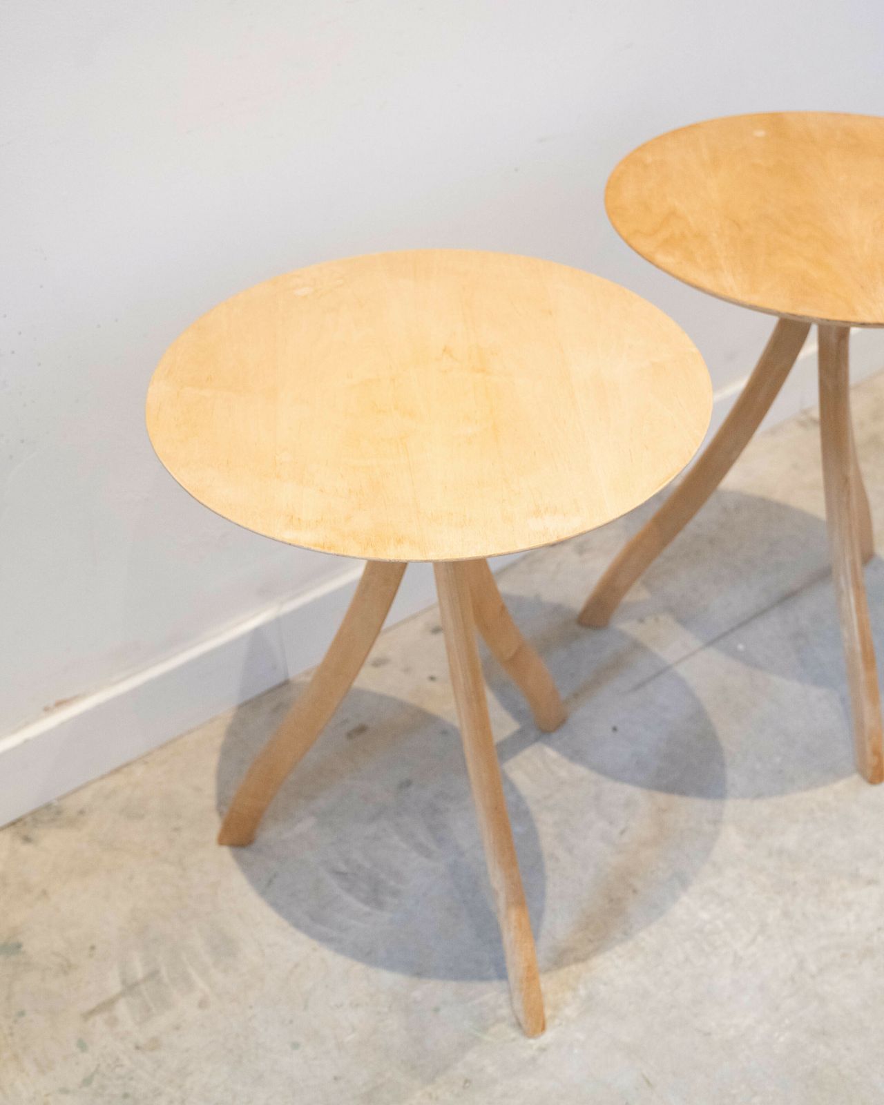 Beech Tripod Wine (Or Side) Tables By  F B J Mobler Denmark. photo for sale