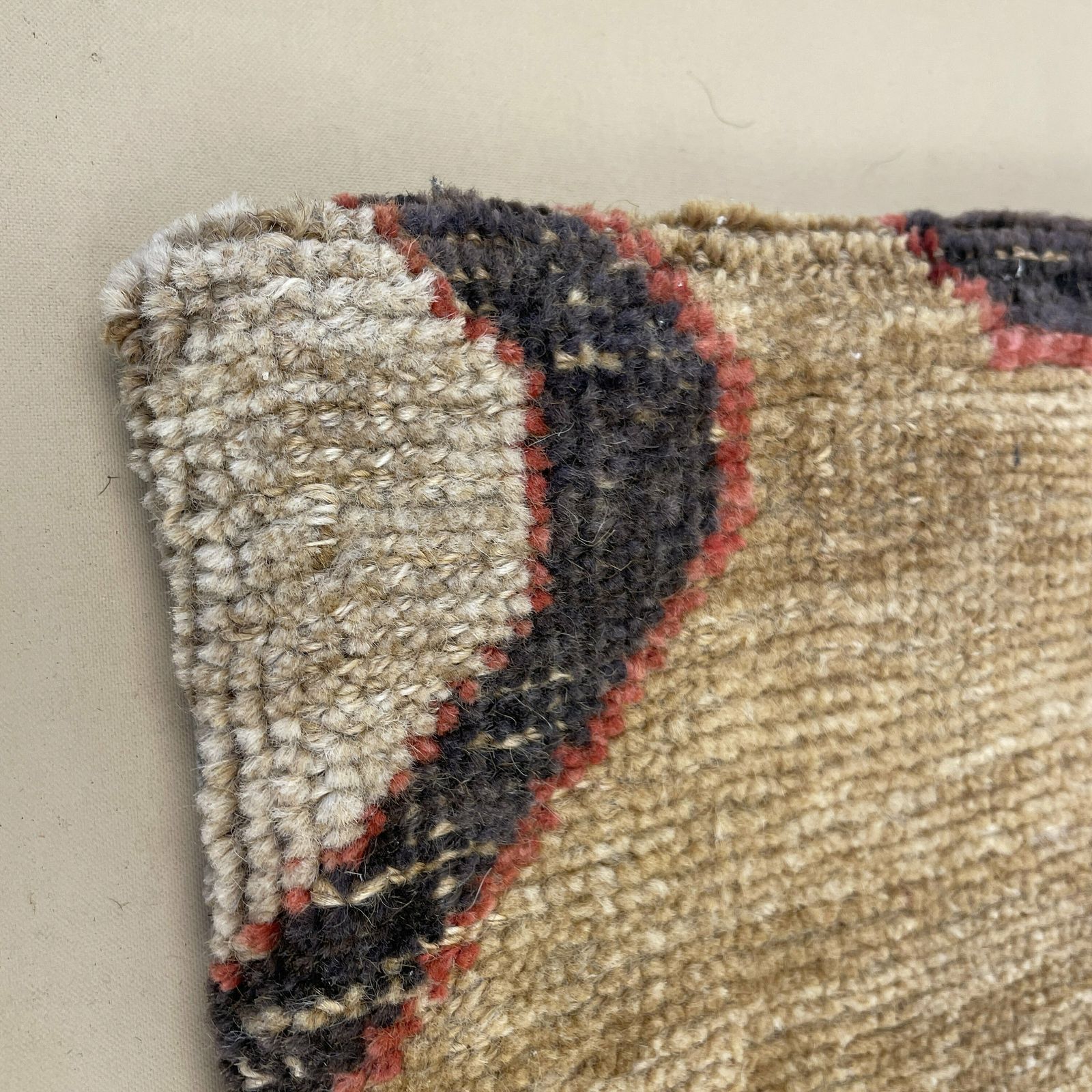 Antique Kilim Cushion Turkish Feather Filled Handwoven Abstract Beige Muted photo 55.0