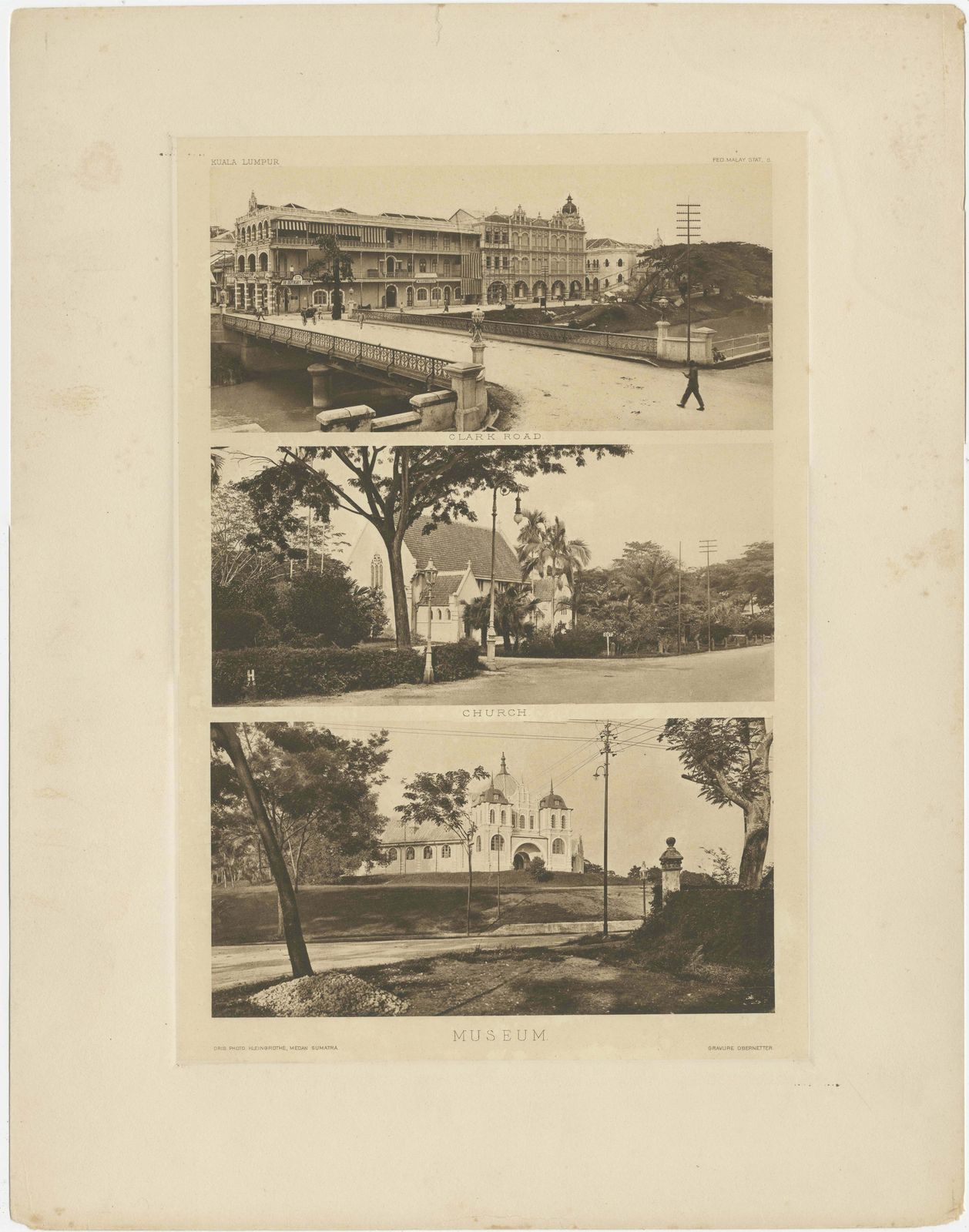 Three Rare Heliogravures On One Leaf Of Kuala Lumpur, Malaysia In 1907 photo furniture