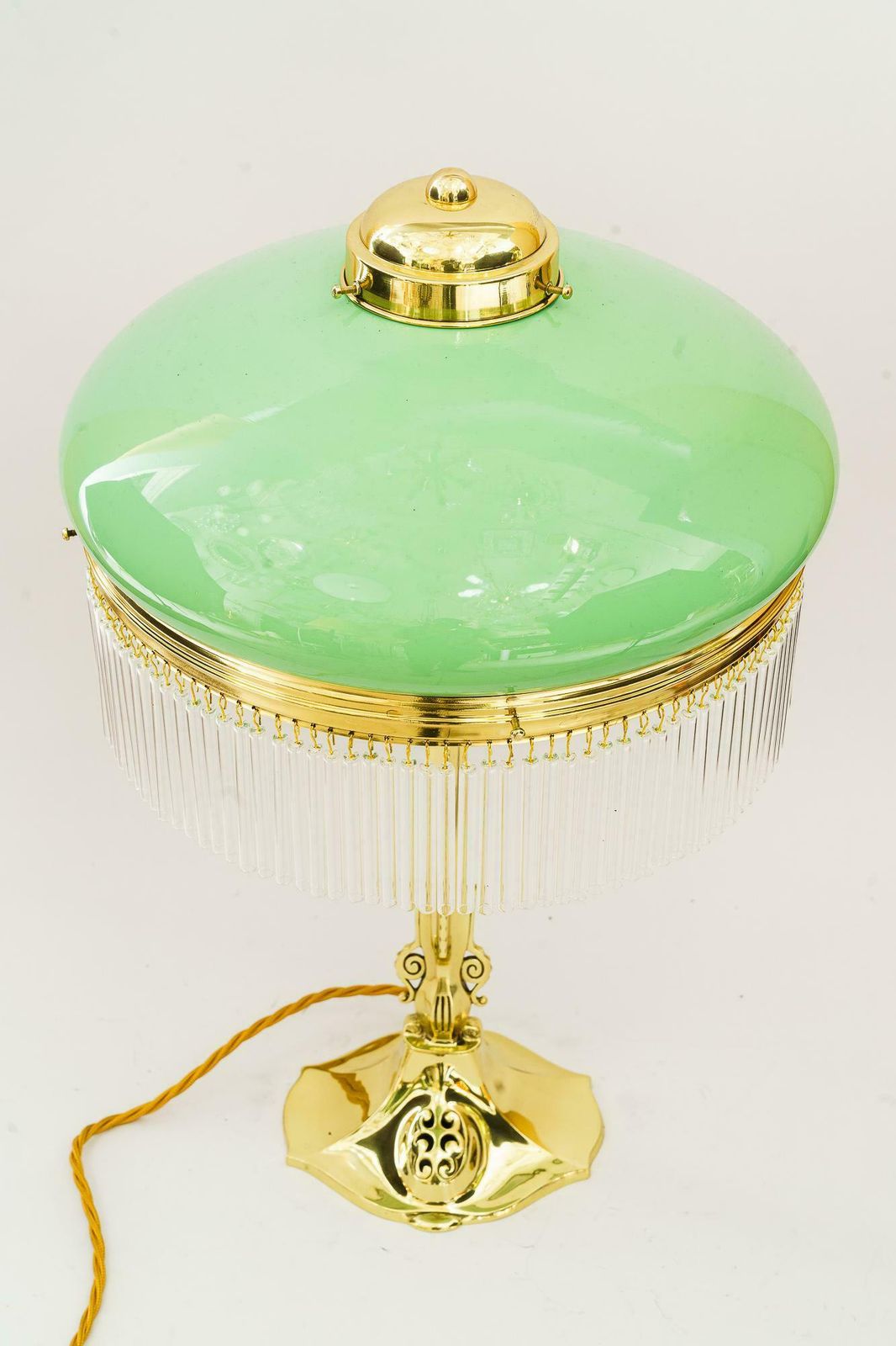 Jugendstil Table Lamp With Opal Glass Shade And Glass Sticks Vienna Around 1910s photo 916.0