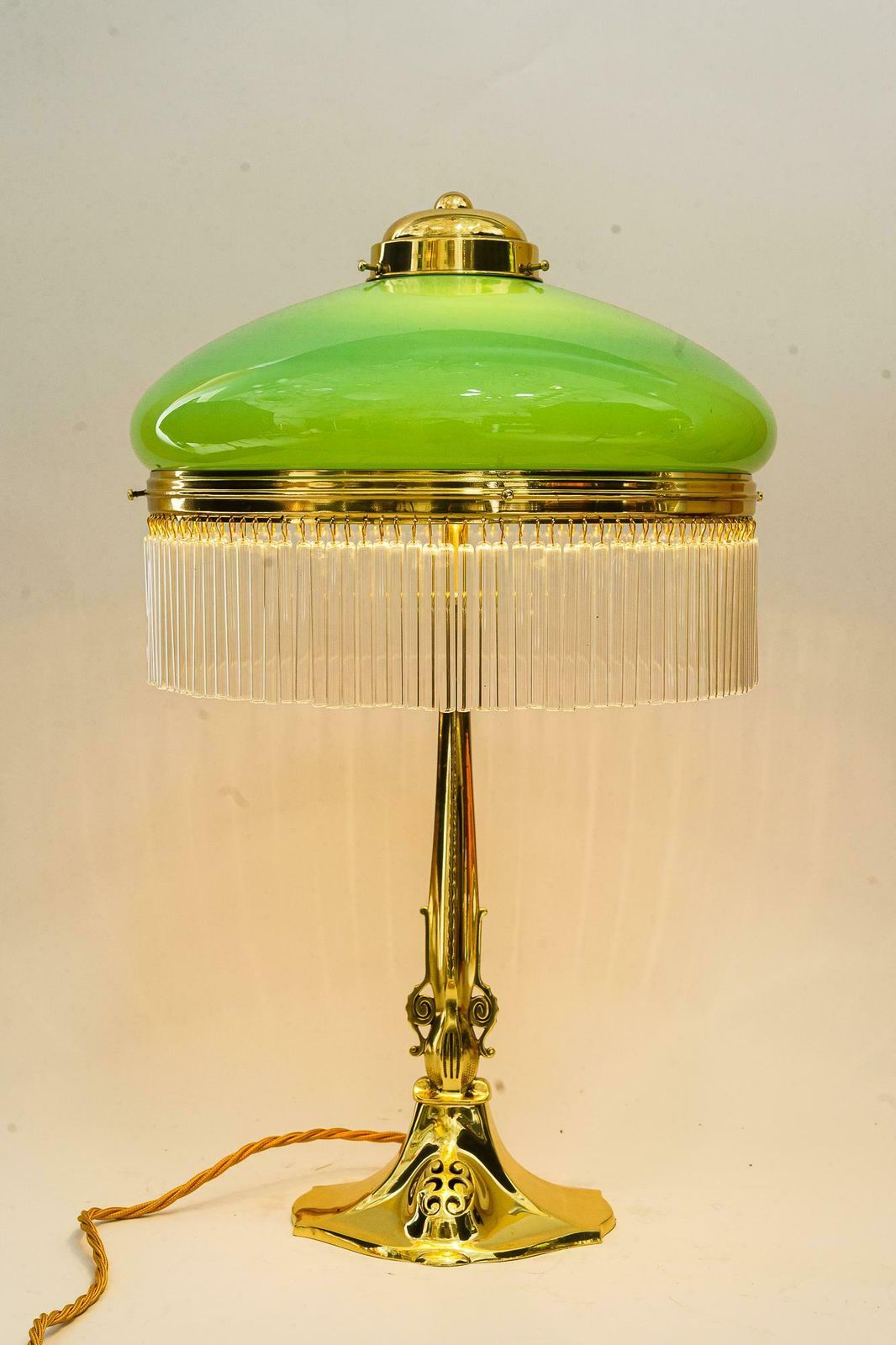 Jugendstil Table Lamp With Opal Glass Shade And Glass Sticks Vienna Around 1910s photo buy