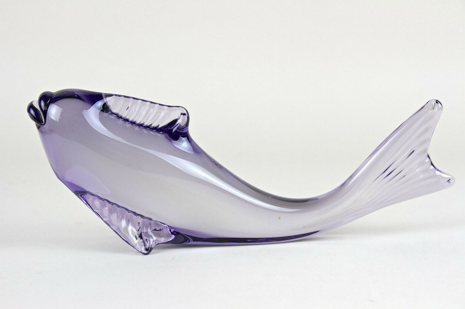 Contemporary Purple Murano Glass Fish, Italy Circa 1970 photo for sale