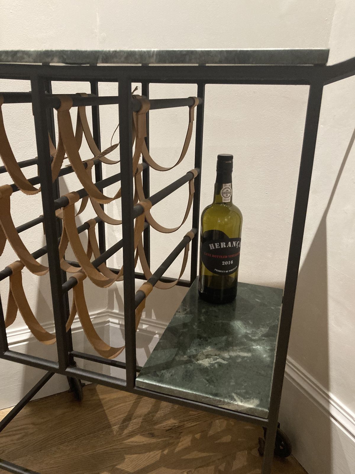 Vintage Green Marble Topped Wine Trolley photo 250.0