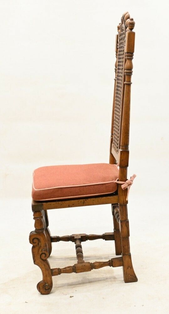 Set Oak Dining Chairs Jacobean Revival Farmhouse 1840 photo vinterior