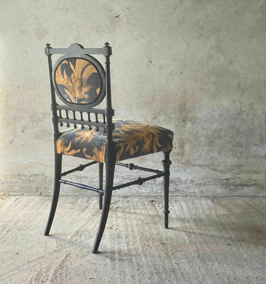 A Set Of 4 Aesthetic Movement Ebonised And Gilt Chairs photo for sale