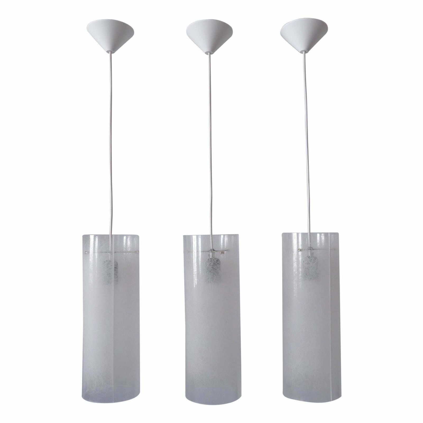 Set Of Three Mid Century Modern Pendant Lamps By Rupert Nikoll Austria 1970s