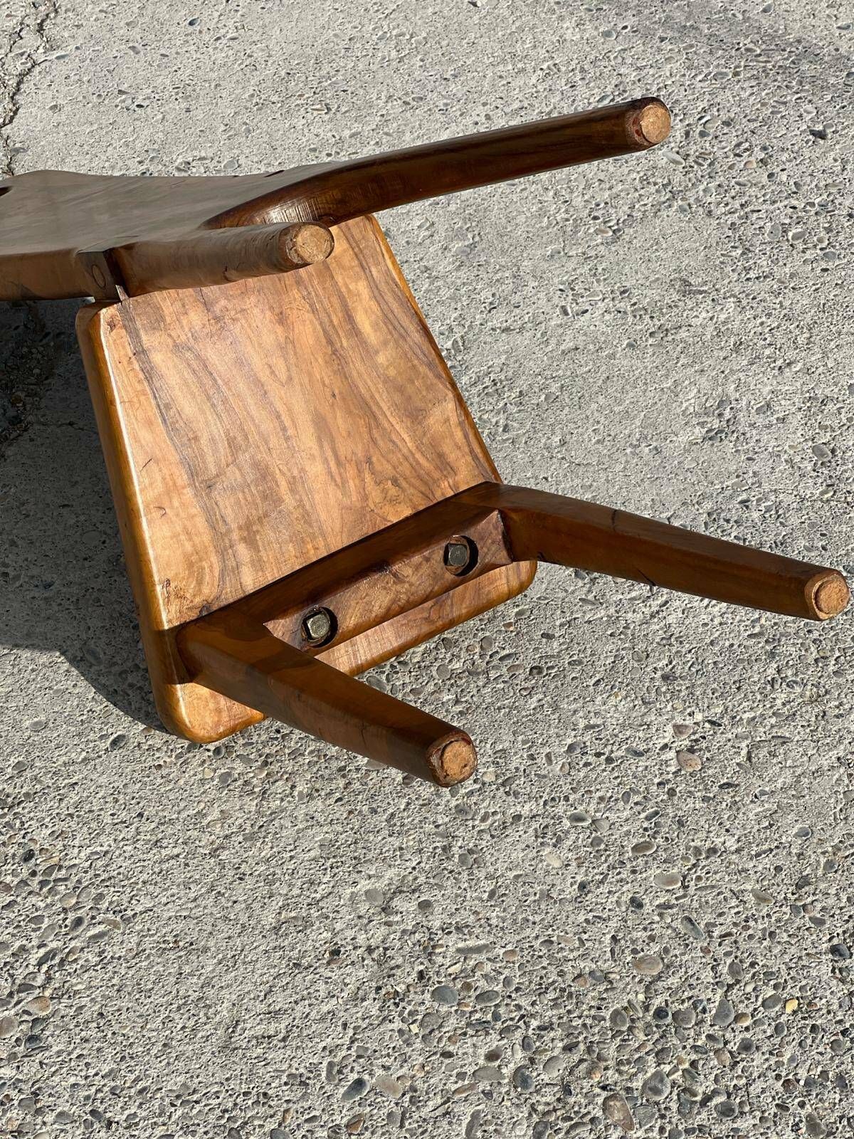 Sculptural High Back Chairs In Solid Olive Wood, France, 1960s, Set Of 6 photo buy