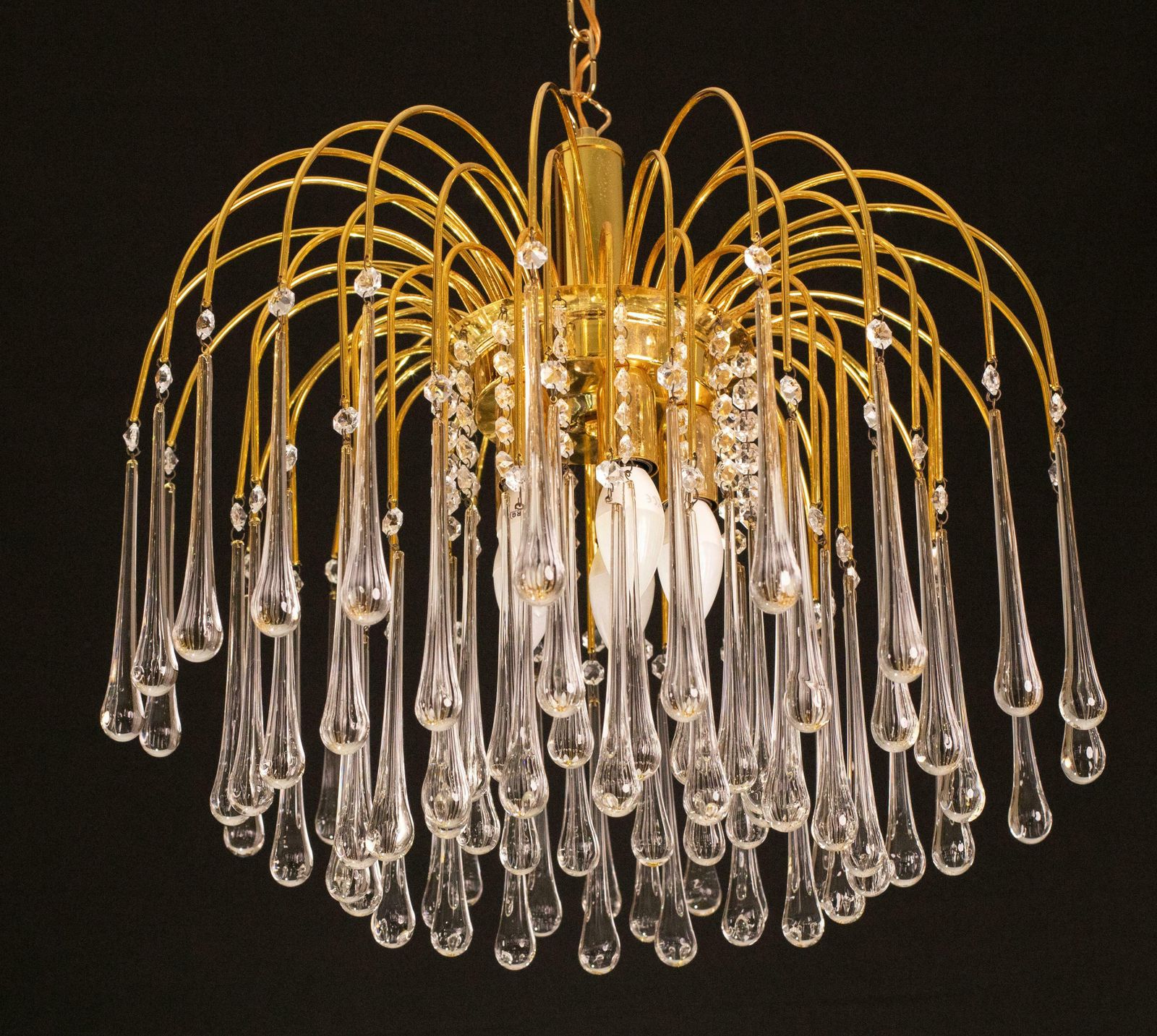 Pair Of Lady White, Murano Chandelier White Drops, 1970s photo vinterior