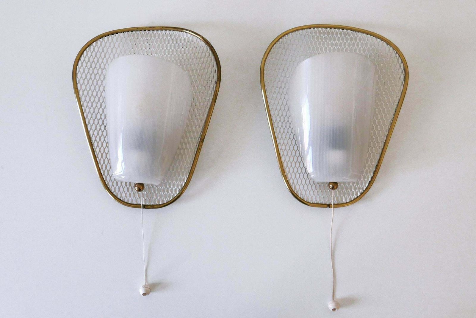 Set Of Two Rare & Elegant Mid Century Modern Sconces Or Wall Lamps Germany 1950s photo buy
