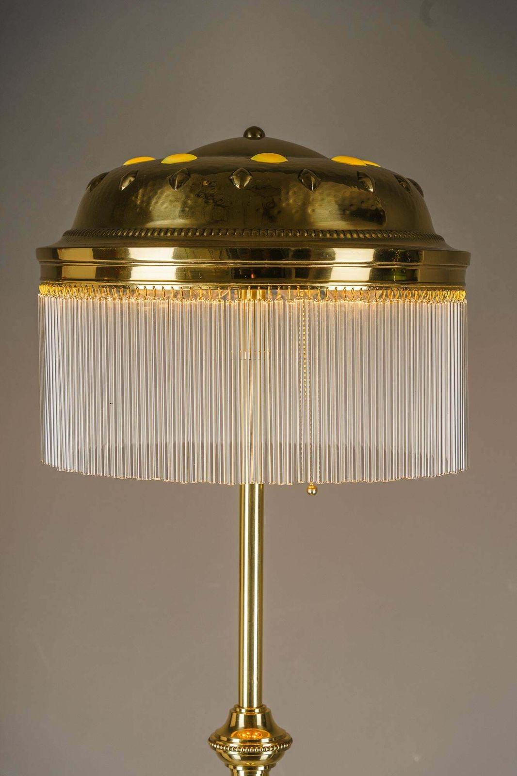 photo for sale Adjustable Art Deco Floor Lamp With Opaline Glass Stones On The Shade 1920s