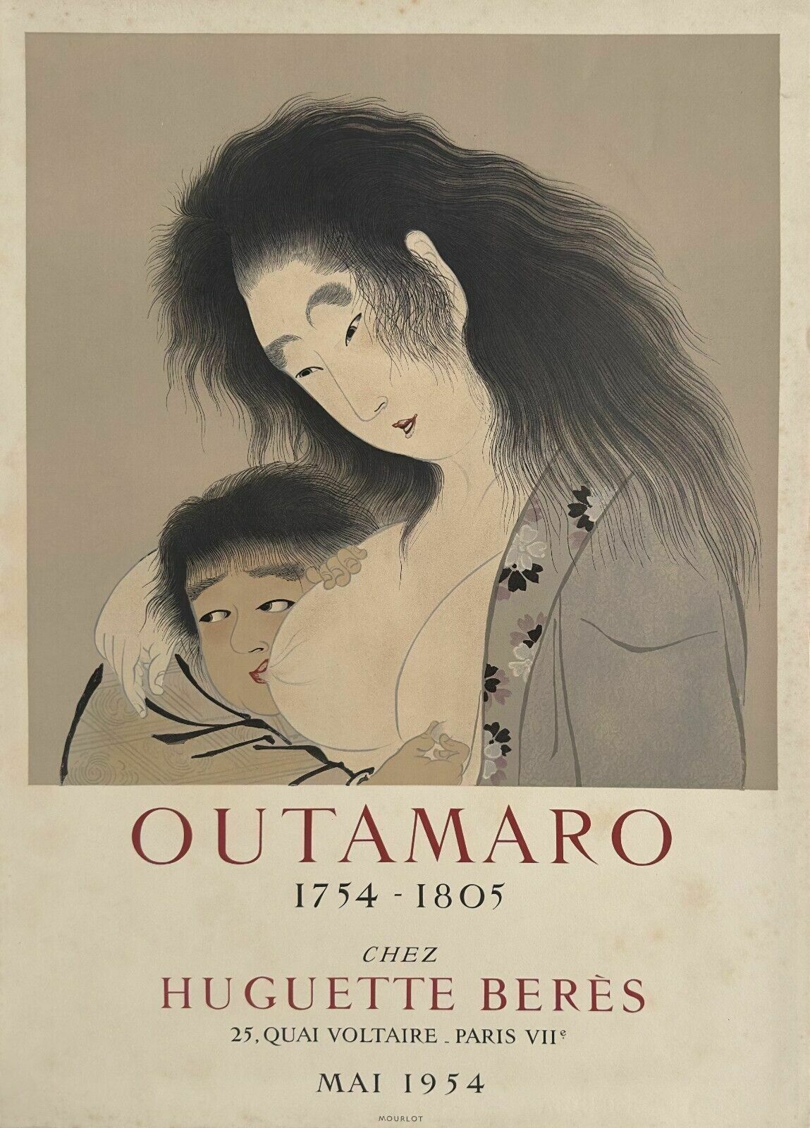 Outamaro   Lithographic Art Poster Litho Poster Galerie Beres Paris Expo 1954