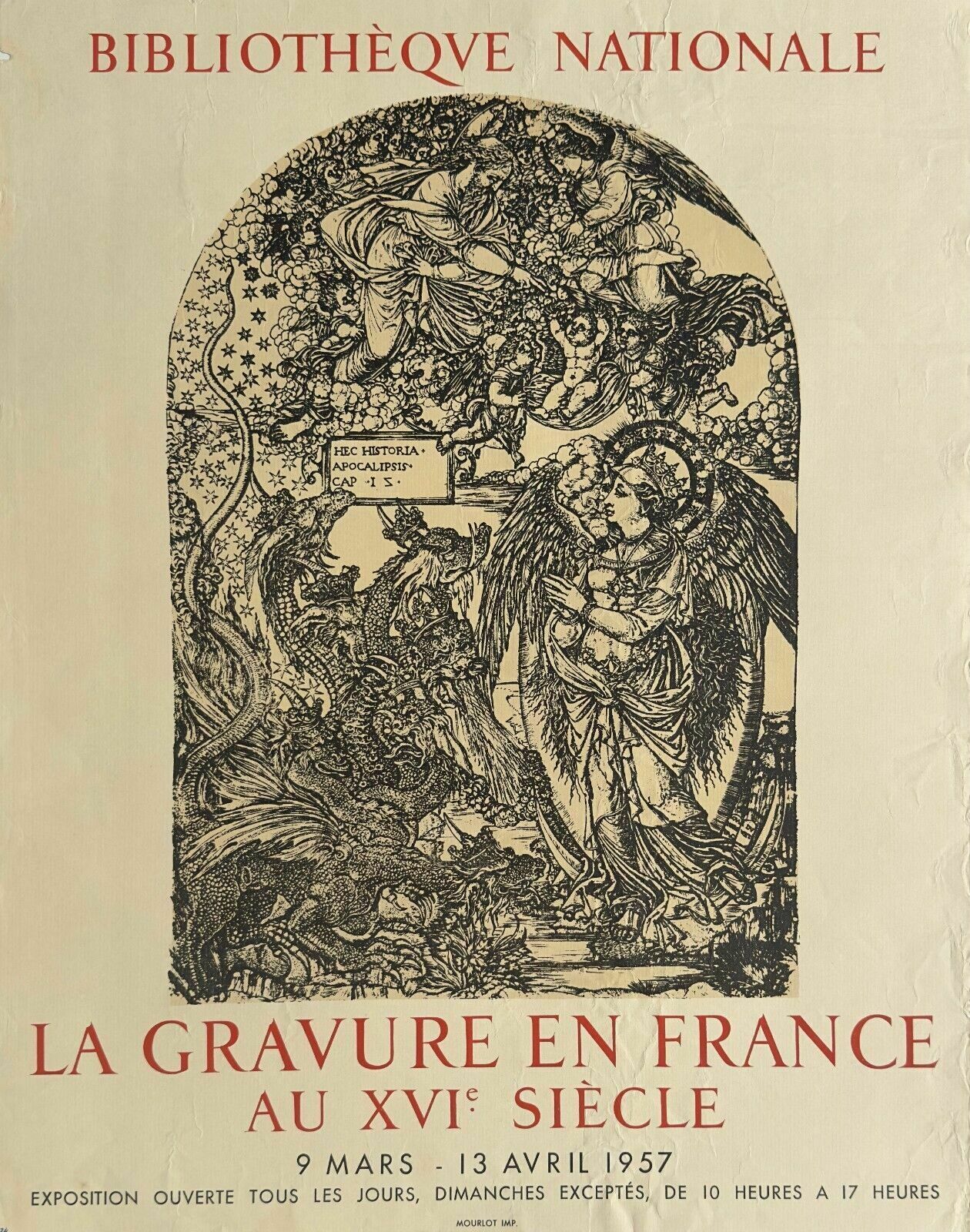 Jean Duvet Kunstposter Nationale Bibliotheek Parijs 1957 Gravure Frankrijk