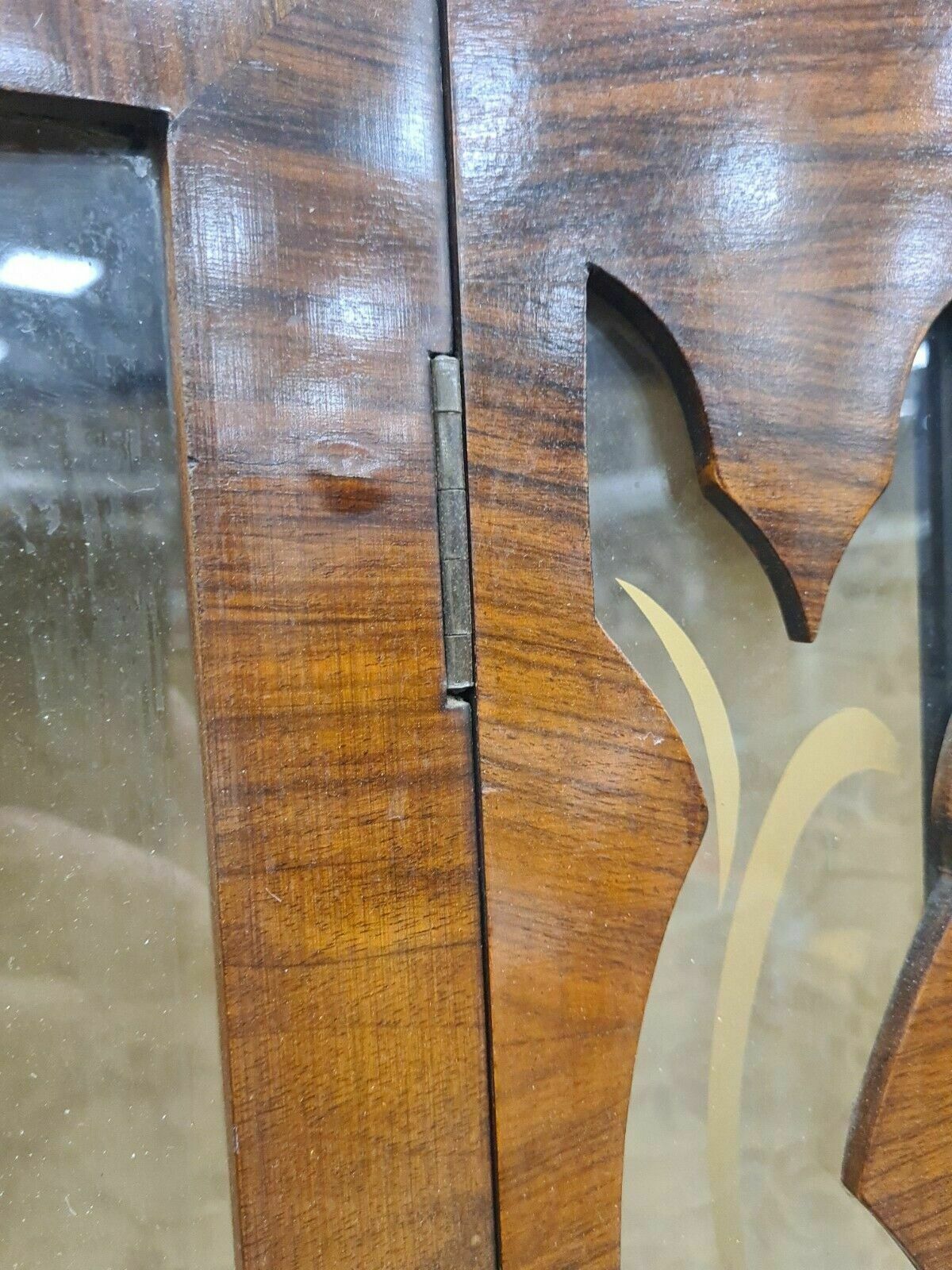 photo furniture Vintage Curved Wood And Glass Display Cabinet  Project Piece