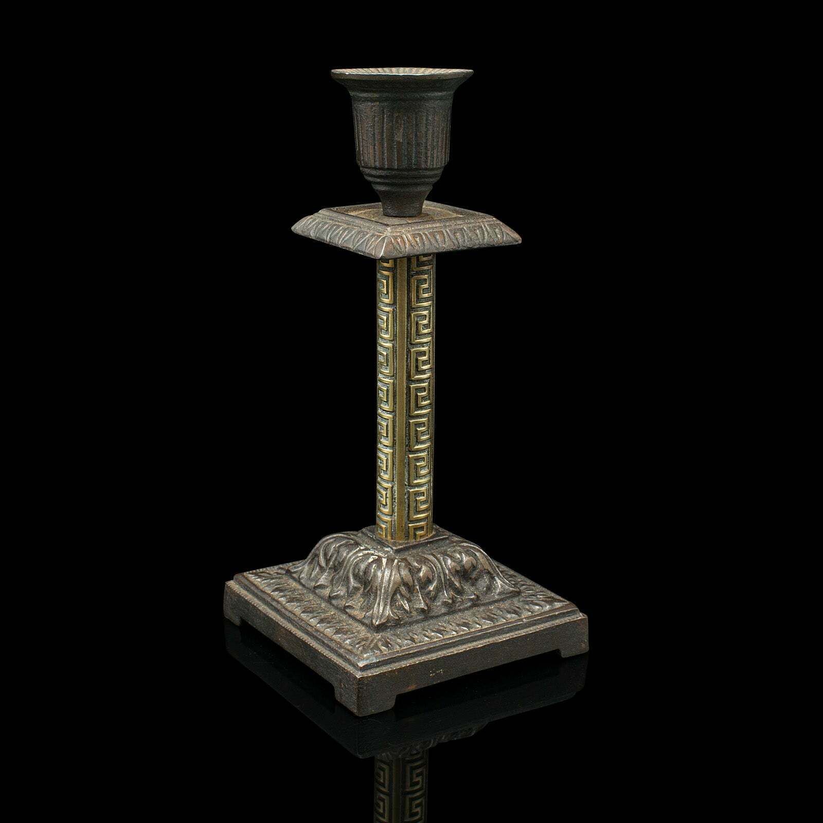 Pair Of Antique Aesthetic Period Candlesticks, English, Brass, Stand, Victorian photo for sale