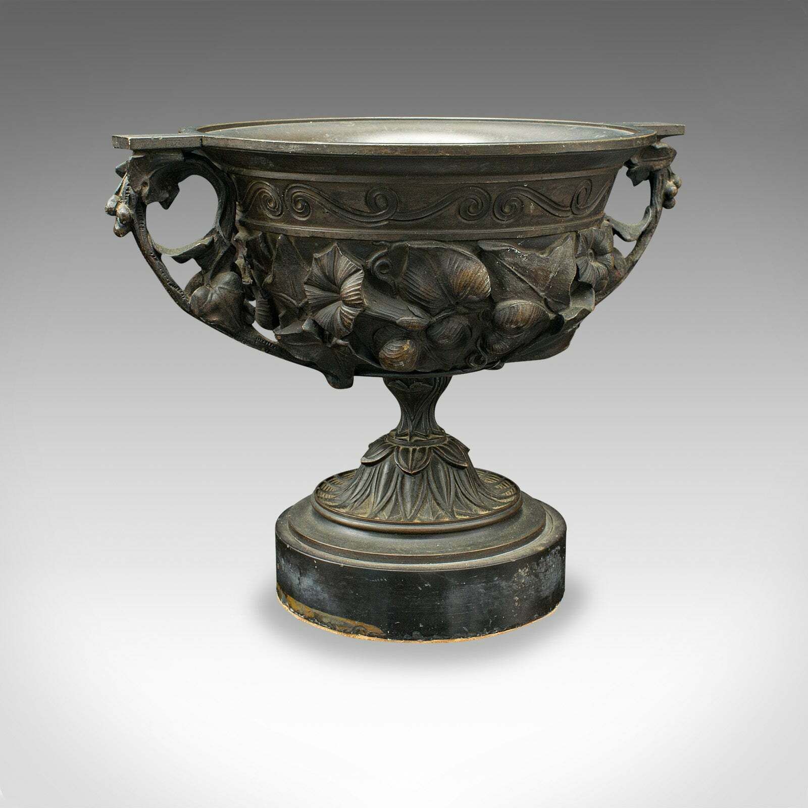 Large Pair Of Antique Drinking Cups, Italian Bronze Grand Tour Goblet, Victorian photo Home Decor