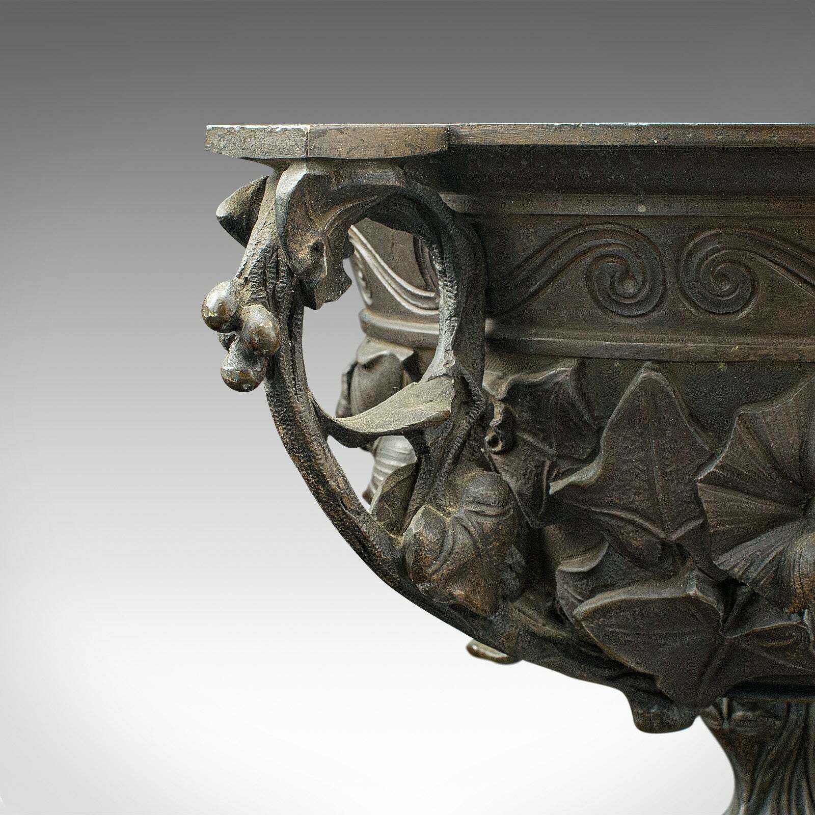 photo for sale Large Pair Of Antique Drinking Cups, Italian Bronze Grand Tour Goblet, Victorian