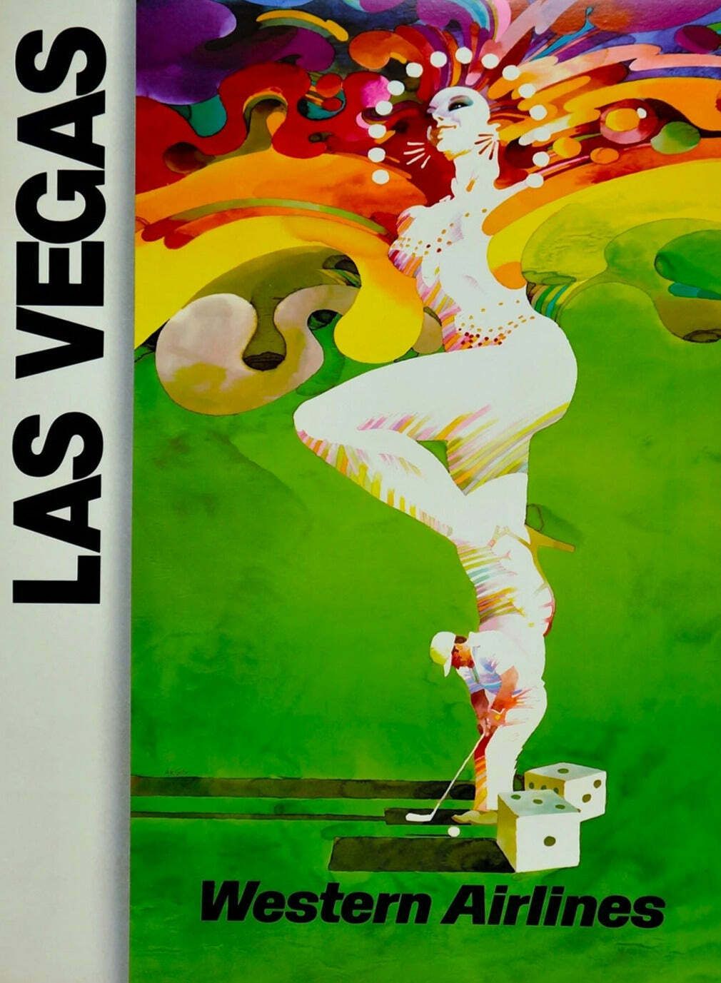 Las Vegas   Western Air Lines Original Vintage Poster
